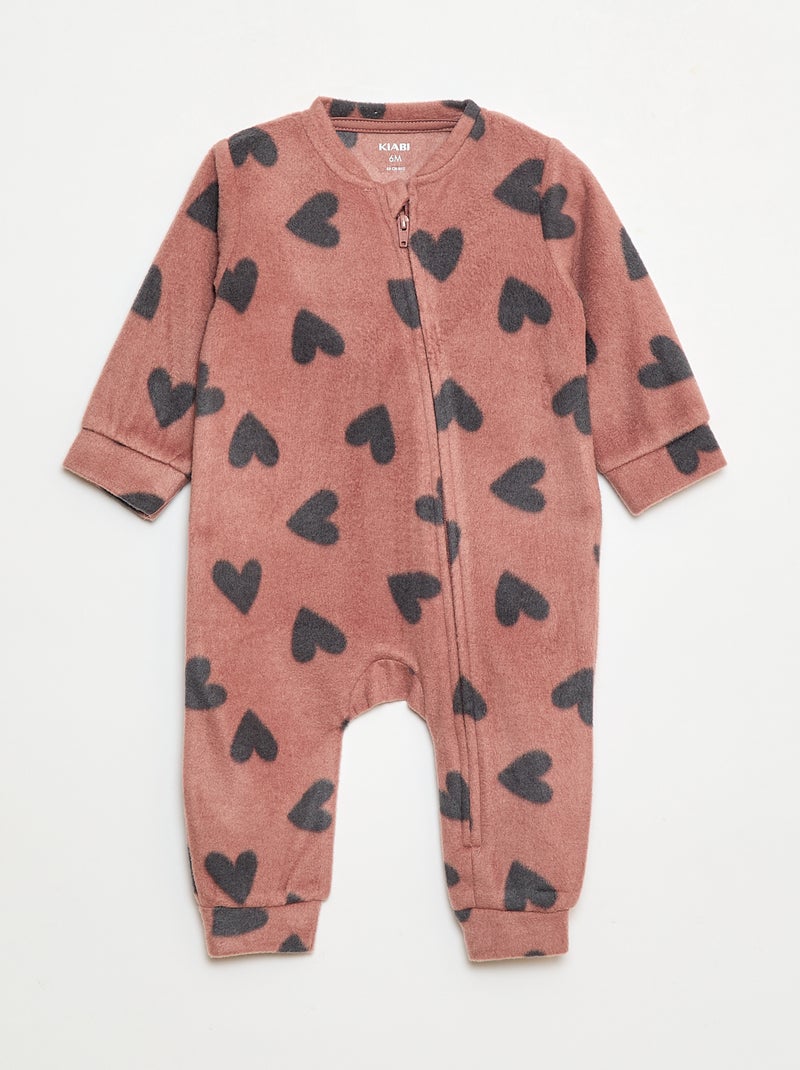 Conjunto de 2 pijamas macacão em polar - 2 peças Rosa - Kiabi