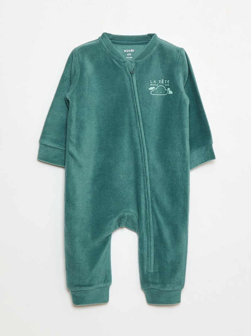 Conjunto de 2 pijamas macacão em polar - 2 peças Verde - Kiabi