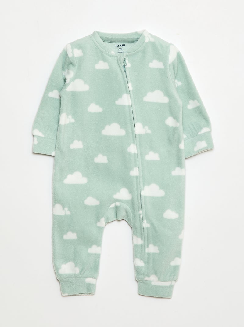 Conjunto de 2 pijamas macacão em polar - 2 peças Verde - Kiabi