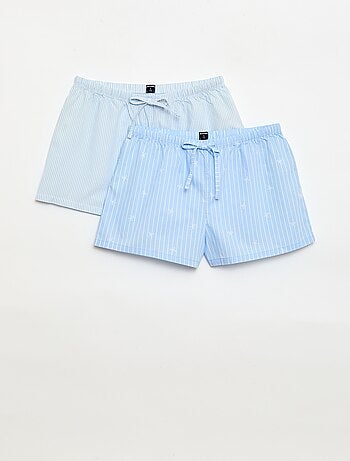 Conjunto de 2 shorts de popelina com cordão de algodão