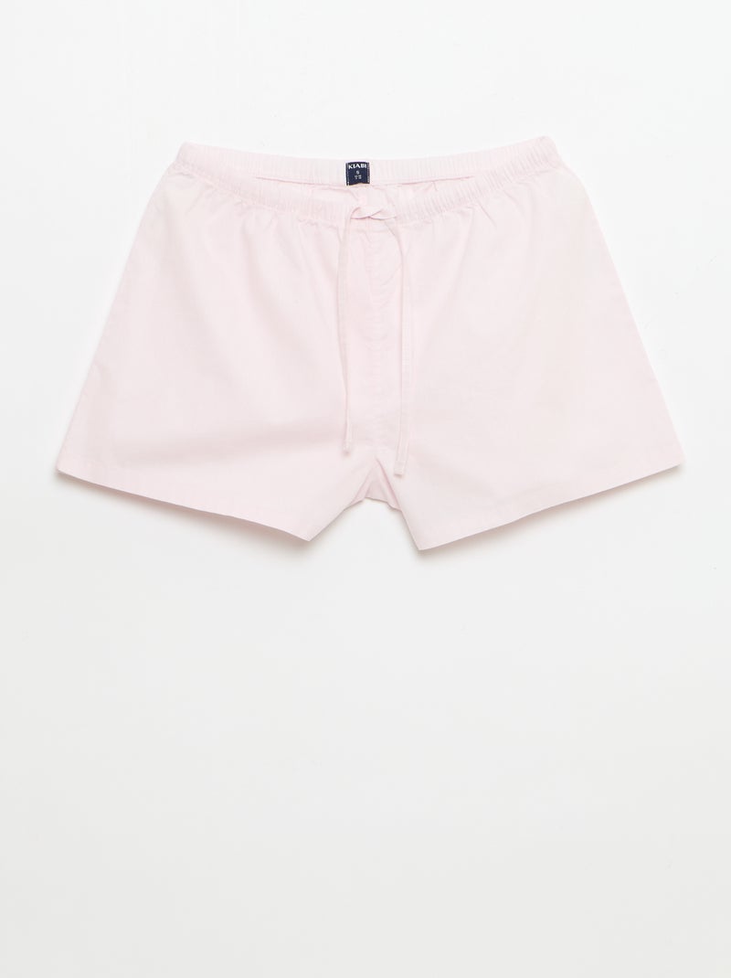 Conjunto de 2 shorts de popelina com cordão de algodão Rosa - Kiabi