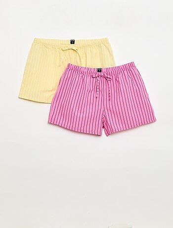 Conjunto de 2 shorts de popelina com cordão de algodão