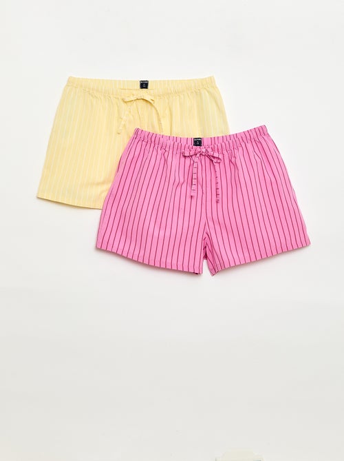 Conjunto de 2 shorts de popelina com cordão de algodão - Kiabi