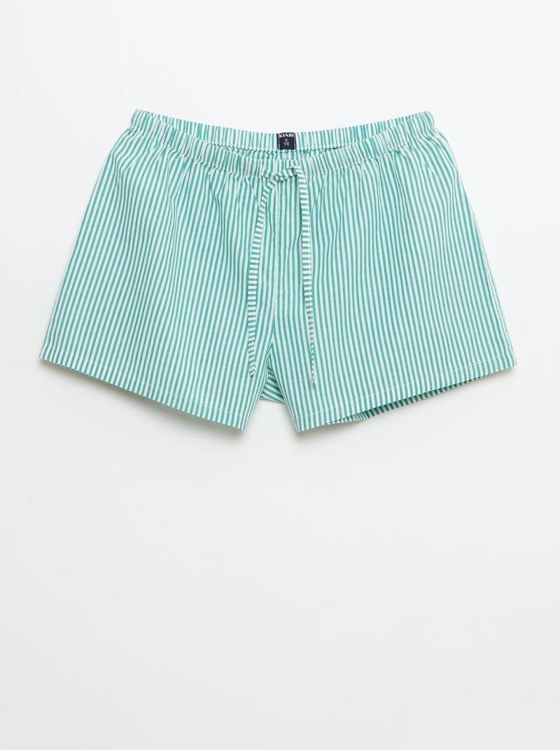 Conjunto de 2 shorts de popelina com cordão de algodão Verde - Kiabi
