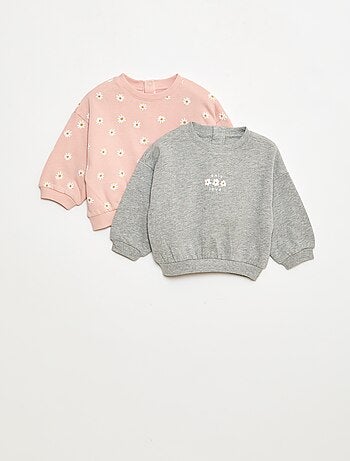 Conjunto de 2 sweatshirts, 1 liso e outro com estampado