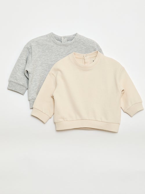 Conjunto de 2 sweatshirts em french terry - Kiabi