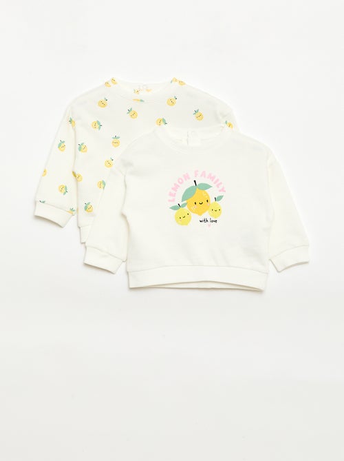 Conjunto de 2 sweatshirts em moletom leve (French Terry) - 2 peças - Kiabi