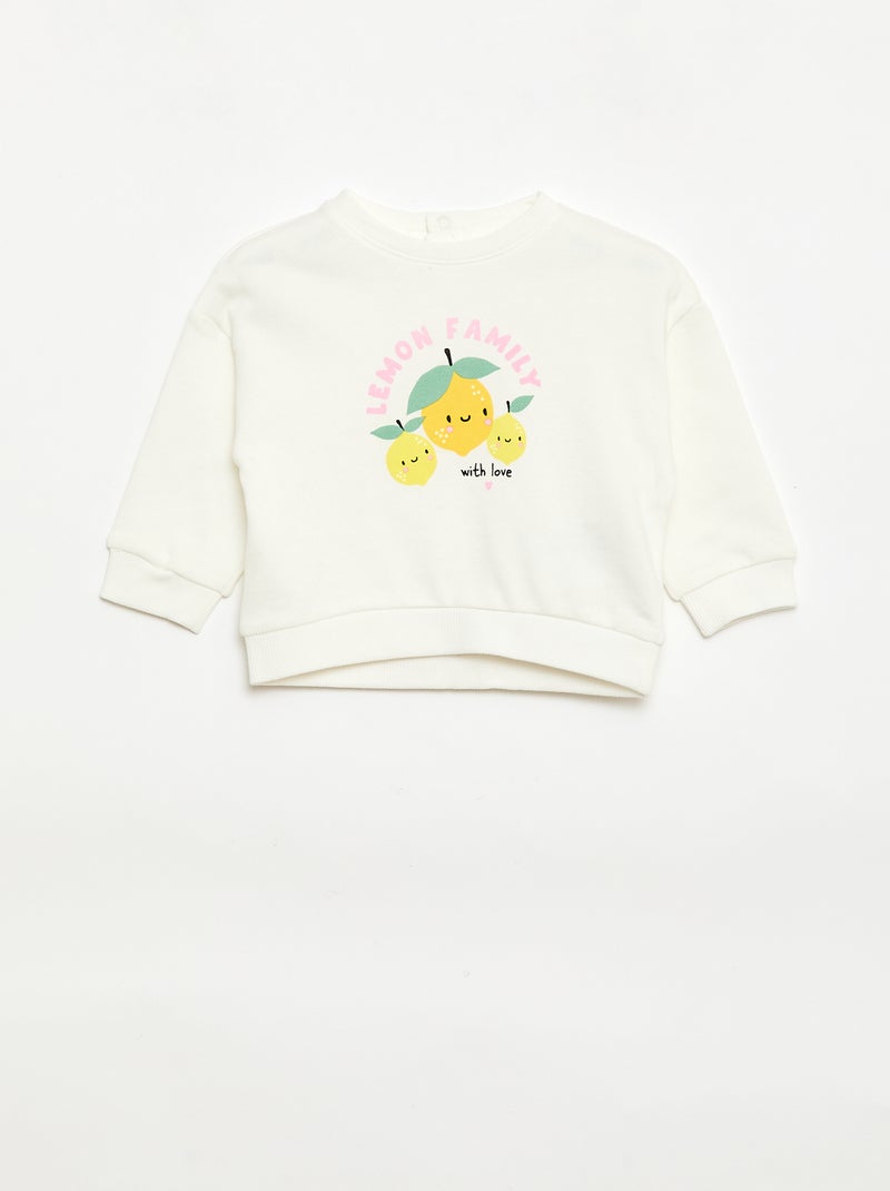 Conjunto de 2 sweatshirts em moletom leve (French Terry) - 2 peças Branco - Kiabi