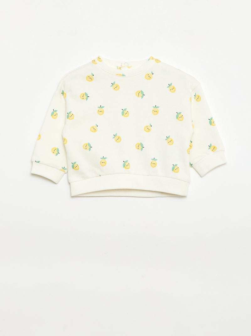 Conjunto de 2 sweatshirts em moletom leve (French Terry) - 2 peças Branco - Kiabi
