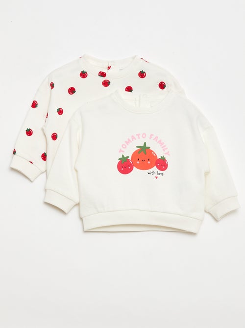 Conjunto de 2 sweatshirts em moletom leve (French Terry) - 2 peças - Kiabi