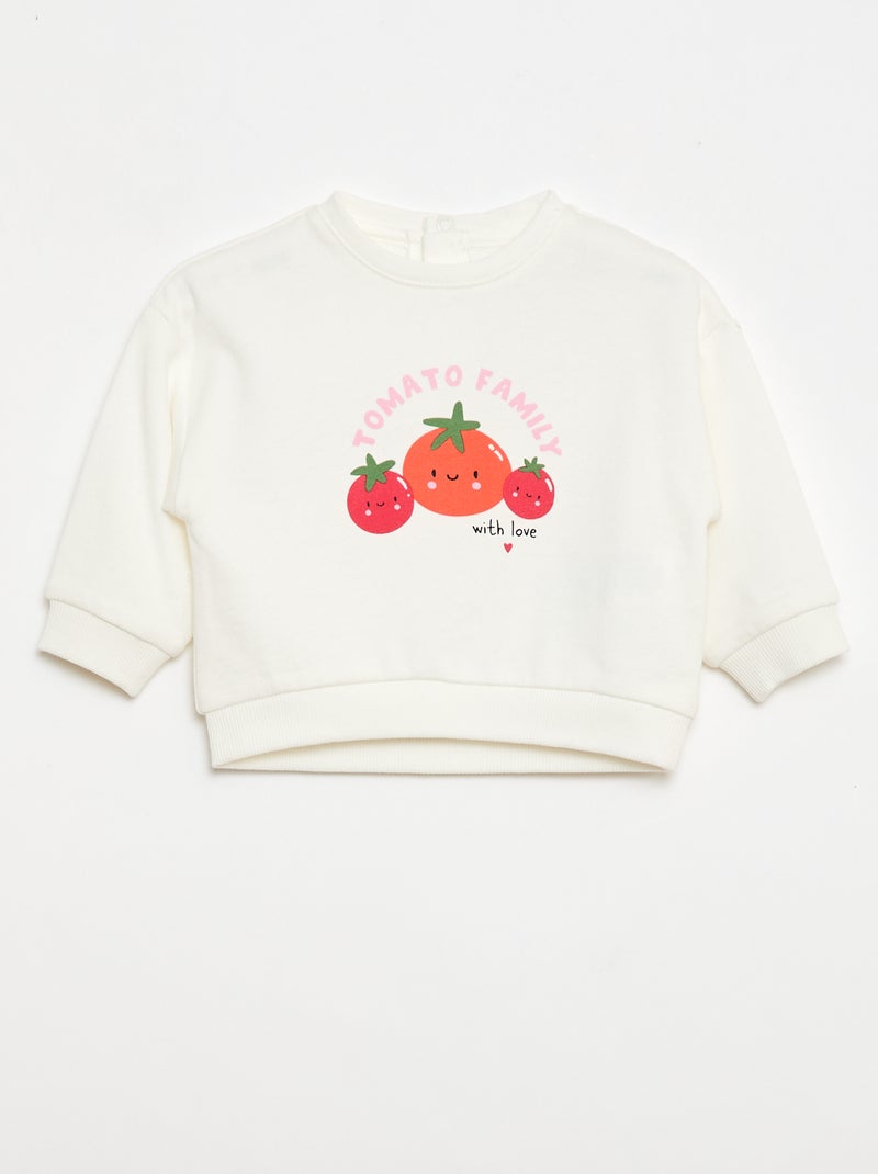 Conjunto de 2 sweatshirts em moletom leve (French Terry) - 2 peças Branco - Kiabi