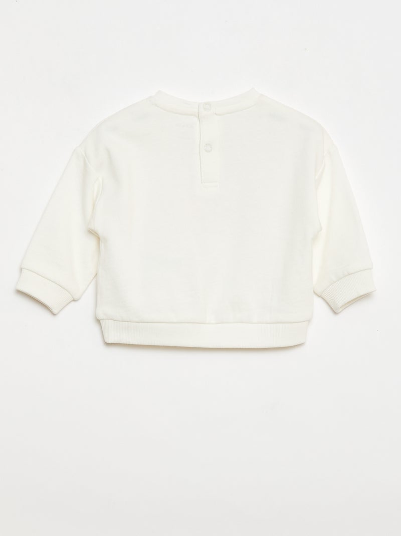 Conjunto de 2 sweatshirts em moletom leve (French Terry) - 2 peças Branco - Kiabi