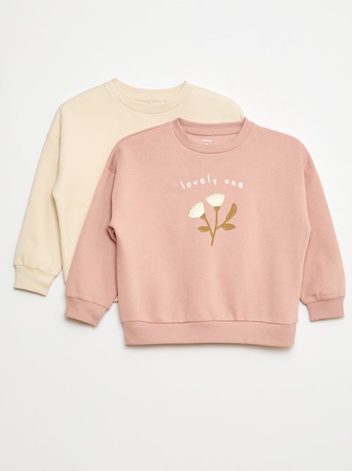 Conjunto de 2 sweatshirts estampadas em algodão - Kiabi