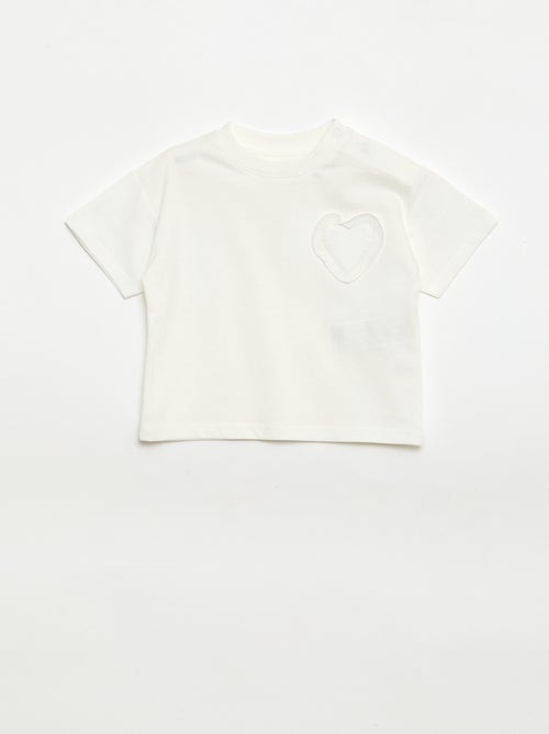 Conjunto de 2 T-shirts com detalhe no peito - Kiabi