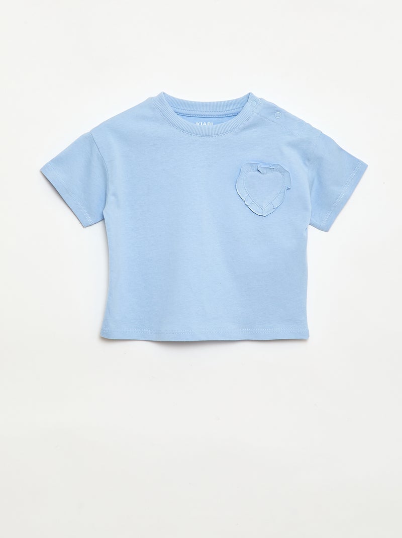 Conjunto de 2 T-shirts com detalhe no peito Branco - Kiabi