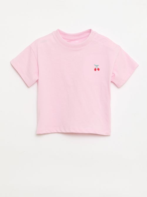 Conjunto de 2 T-shirts com detalhe no peito - Kiabi