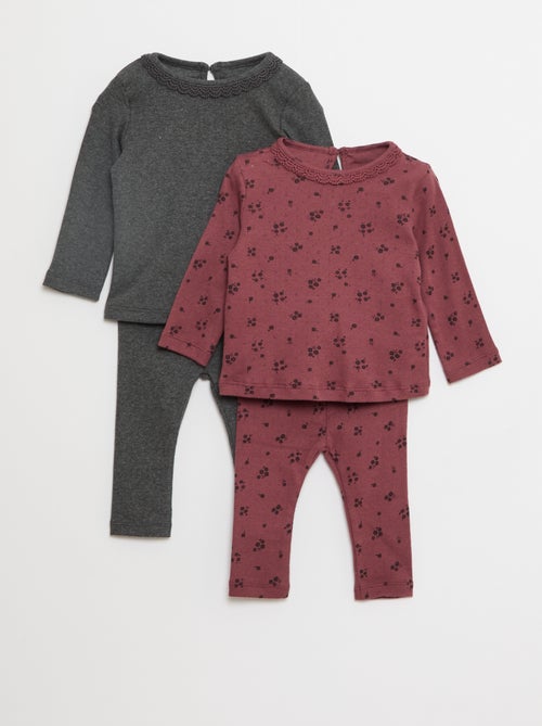 Conjunto de 2 t-shirts + leggings - 2 peças - Kiabi