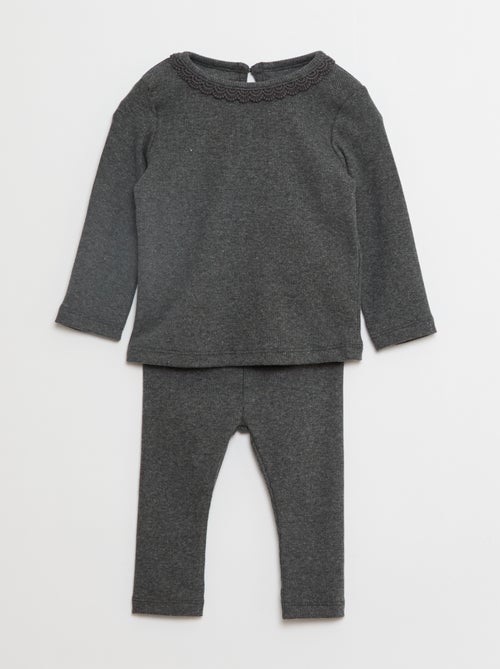 Conjunto de 2 t-shirts + leggings - 2 peças - Kiabi