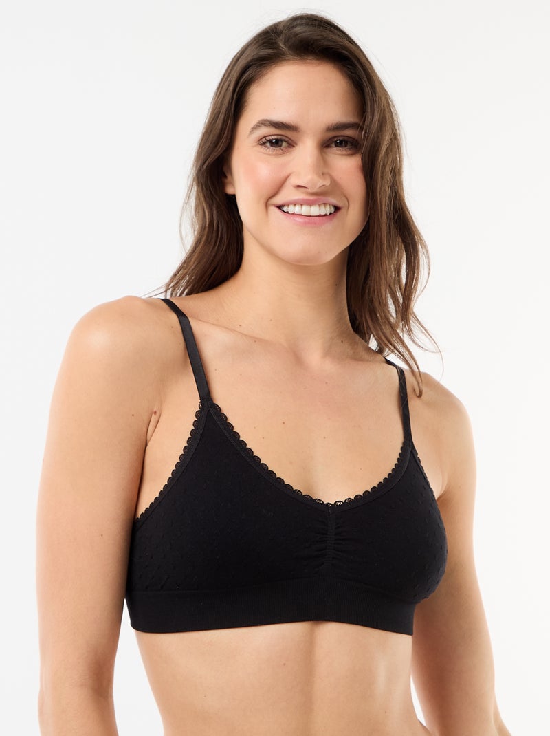 Conjunto de 2 tops sem aro em malha acolchoada Branco - Kiabi