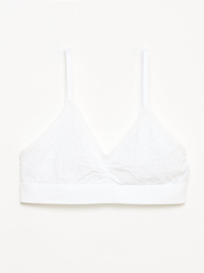 Conjunto de 2 tops sem aro em malha acolchoada Branco - Kiabi