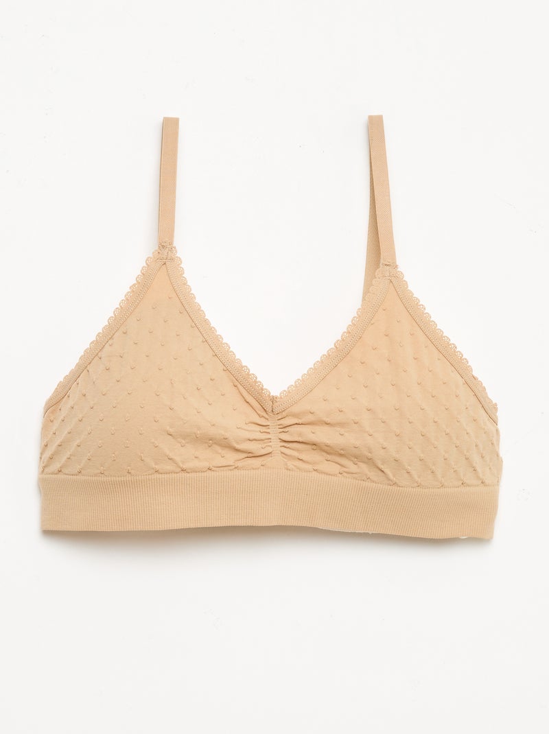 Conjunto de 2 tops sem aro em malha acolchoada Castanho - Kiabi