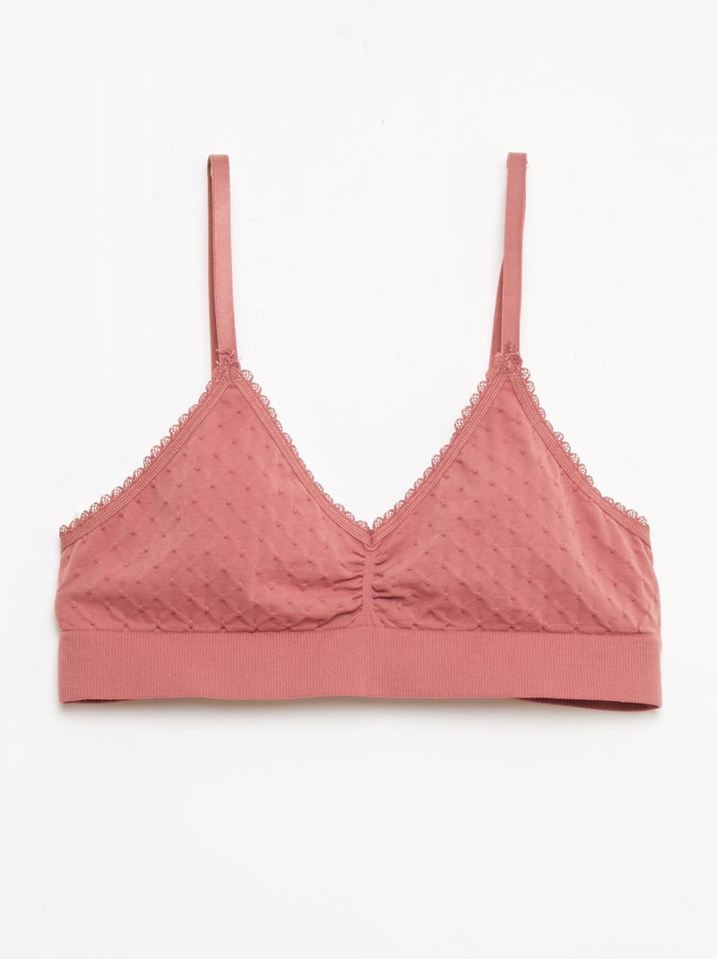 Conjunto de 2 tops sem aro em malha acolchoada Castanho - Kiabi