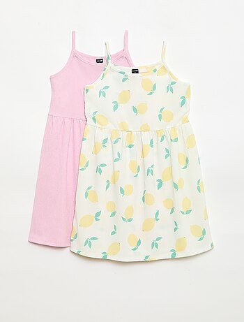 Conjunto de 2 vestidos em malha crepe