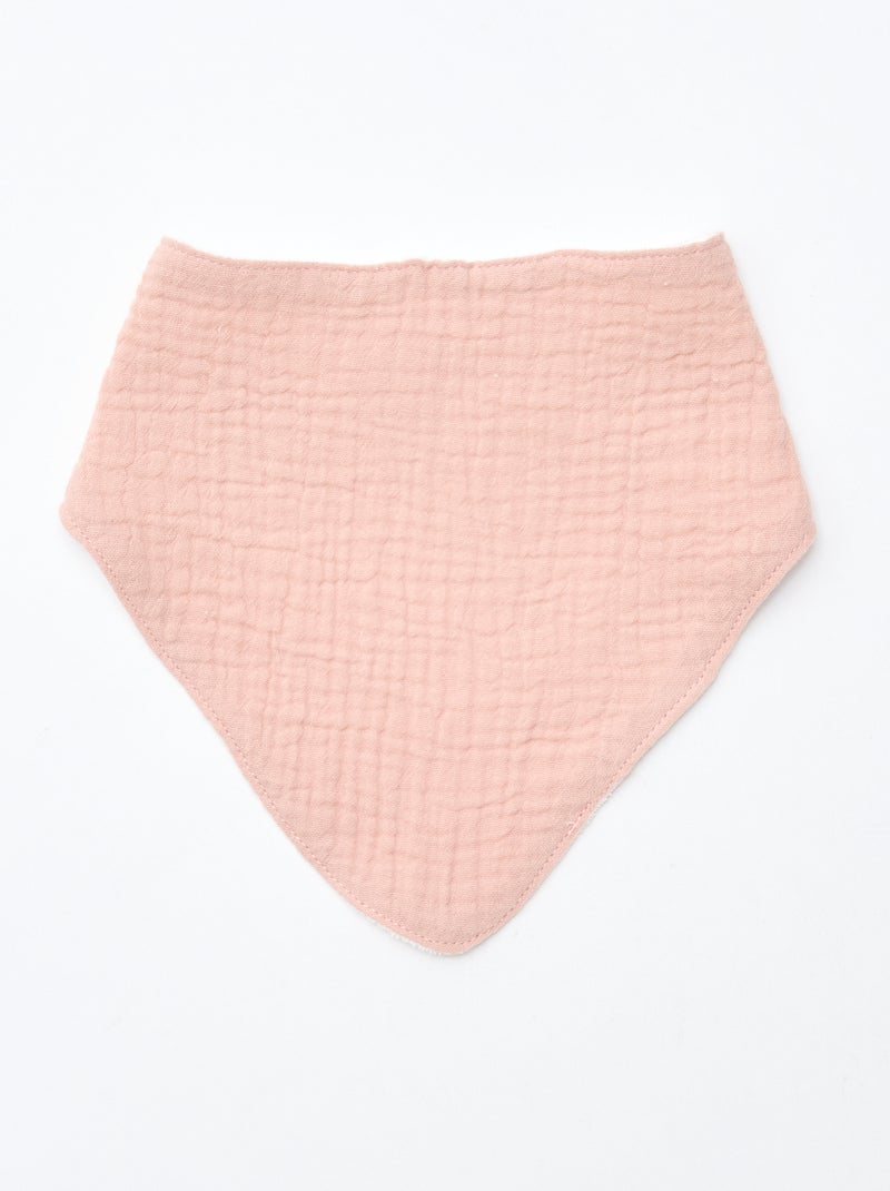 Conjunto de 3 babetes de recém-nascido em algodão Rosa - Kiabi