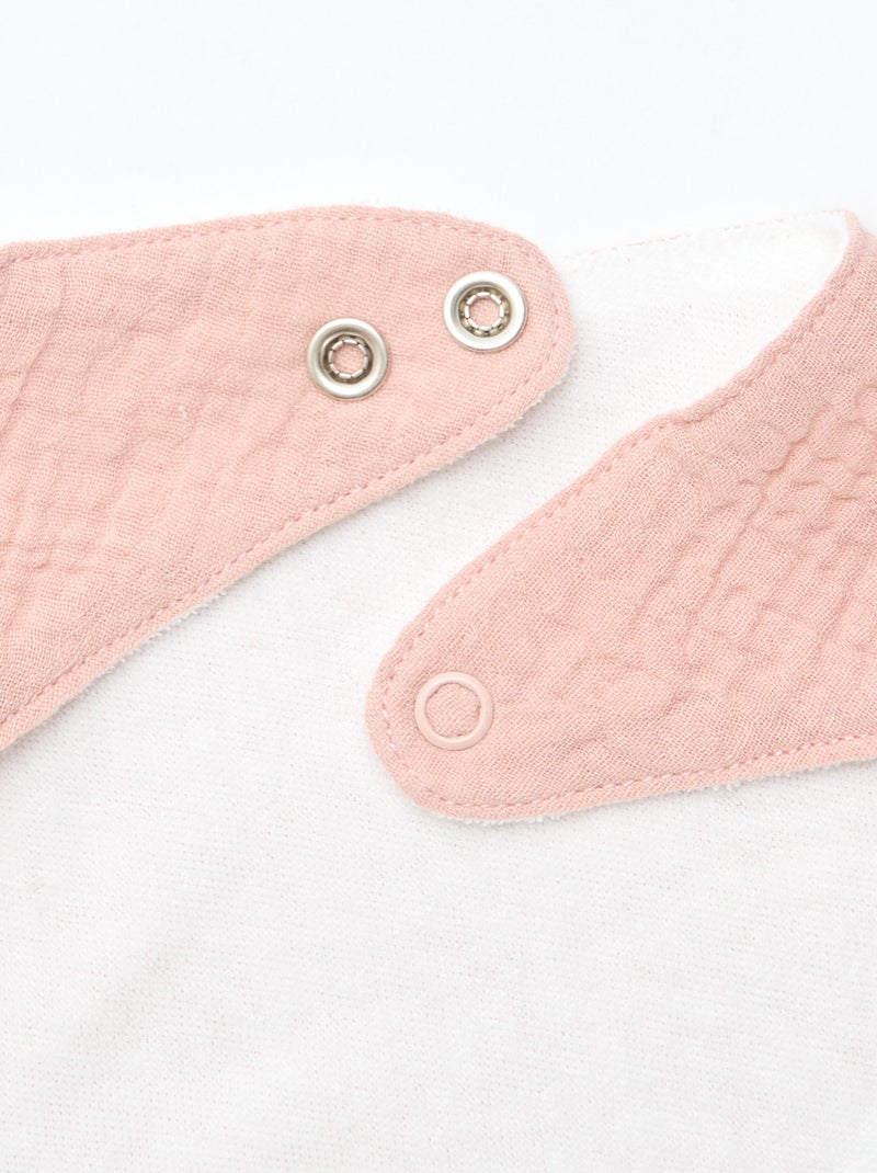 Conjunto de 3 babetes de recém-nascido em algodão Rosa - Kiabi
