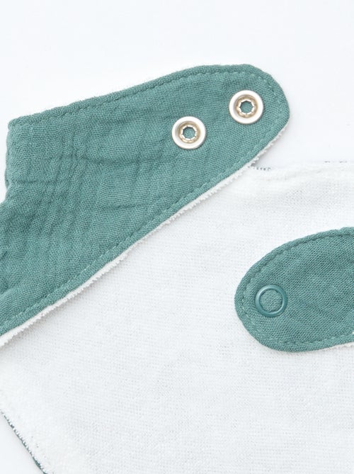Conjunto de 3 babetes para recém-nascido em algodão - Kiabi Conjunto de 3 babetes para recém-nascido em algodão - Kiabi