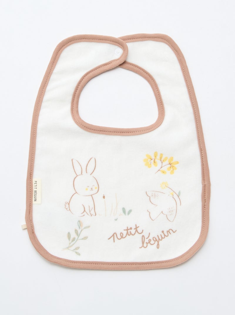Conjunto de 3 babetes 'Petit Béguin' Branco - Kiabi