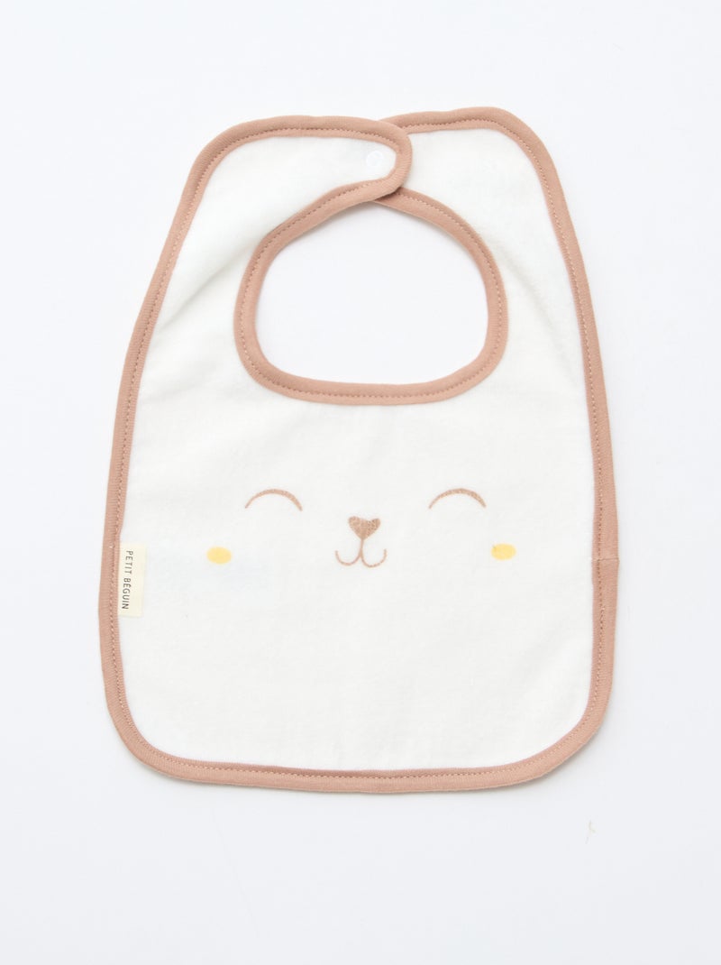 Conjunto de 3 babetes 'Petit Béguin' Branco - Kiabi