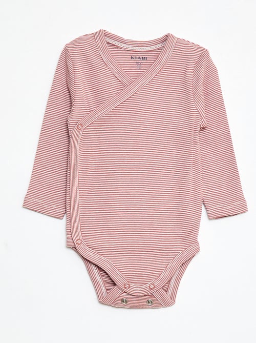 Conjunto de 3 bodies de manga comprida com abertura com botões de pressão - Kiabi