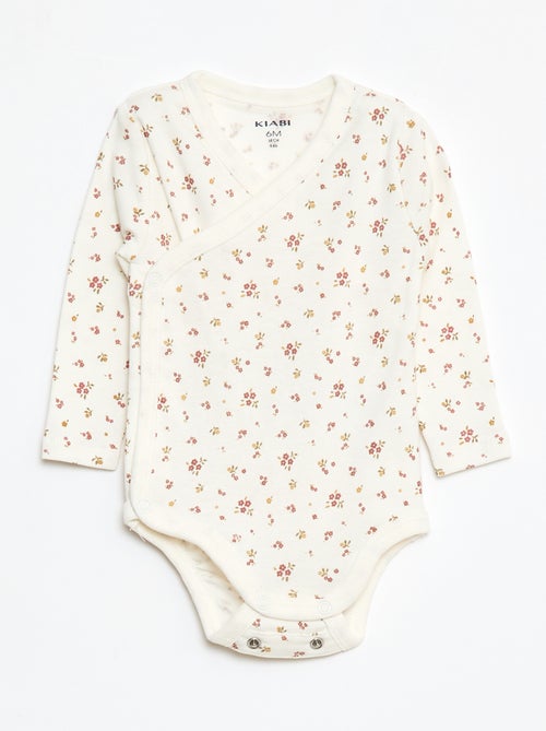 Conjunto de 3 bodies de manga comprida com abertura com botões de pressão - Kiabi