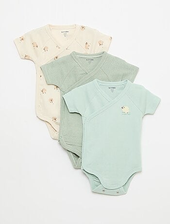Conjunto de 3 bodies de manga curta