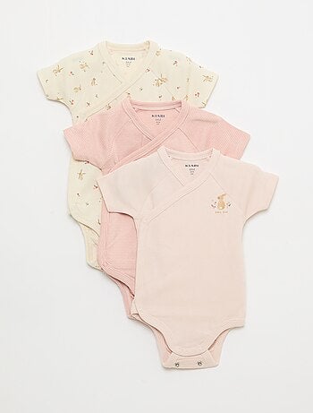 Conjunto de 3 bodies de manga curta