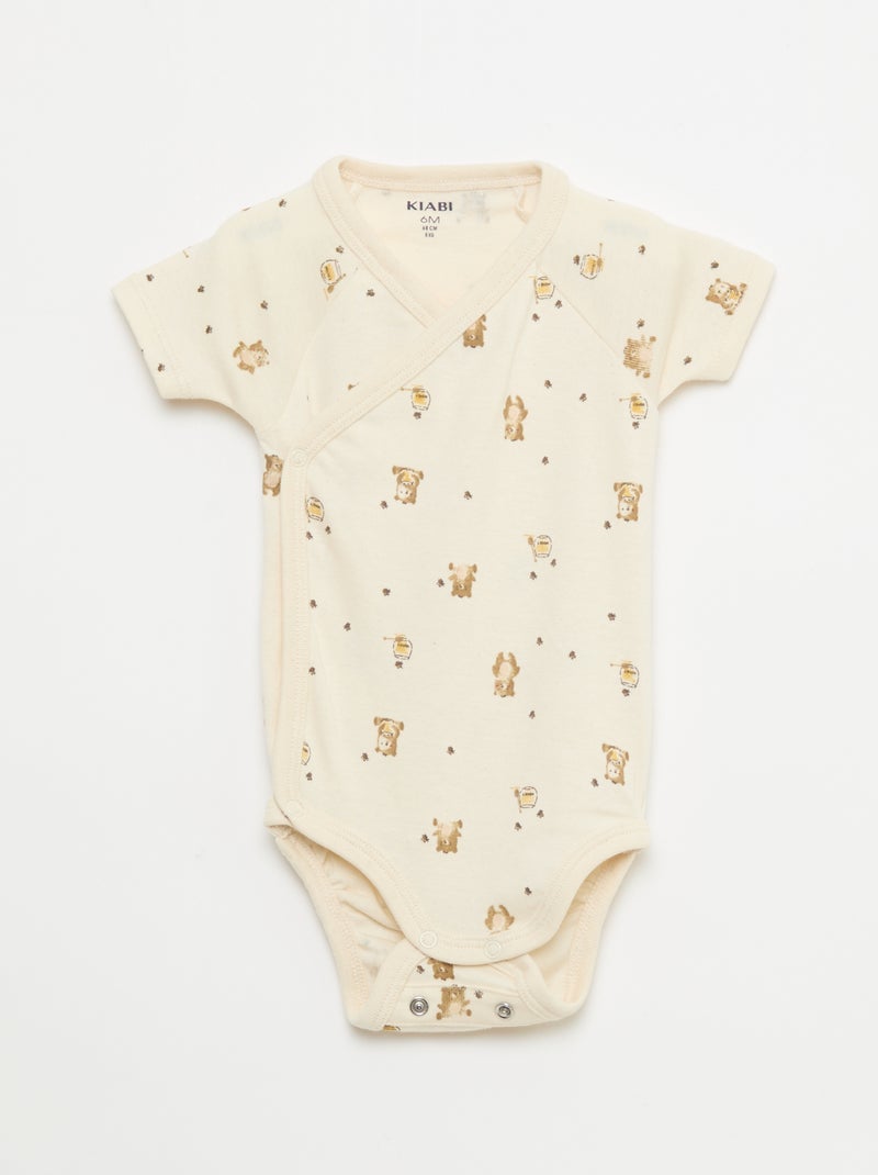 Conjunto de 3 bodies evolutivos de manga curta Pêssego - Kiabi