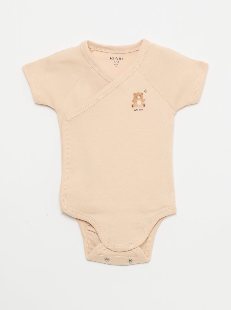 Conjunto de 3 bodies evolutivos de manga curta Pêssego - Kiabi