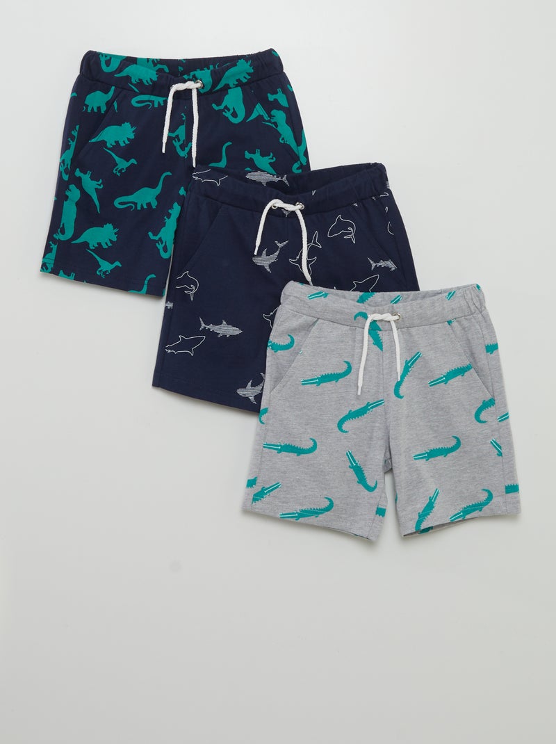 Conjunto de 3 calções em jersey AZUL - Kiabi
