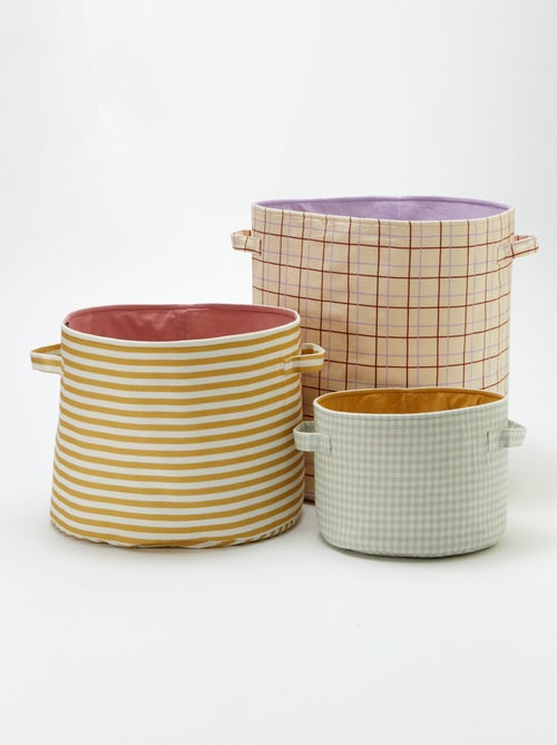 Conjunto de 3 cestos de tecido - Kiabi Home - Kiabi