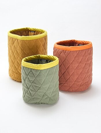 Conjunto de 3 cestos de tecido - Kiabi Home