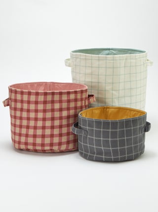 Conjunto de 3 cestos em tecido - Kiabi Home
