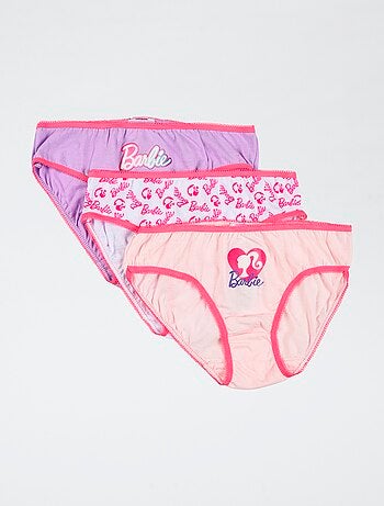 Conjunto de 3 cuecas 'Barbie' em algodão
