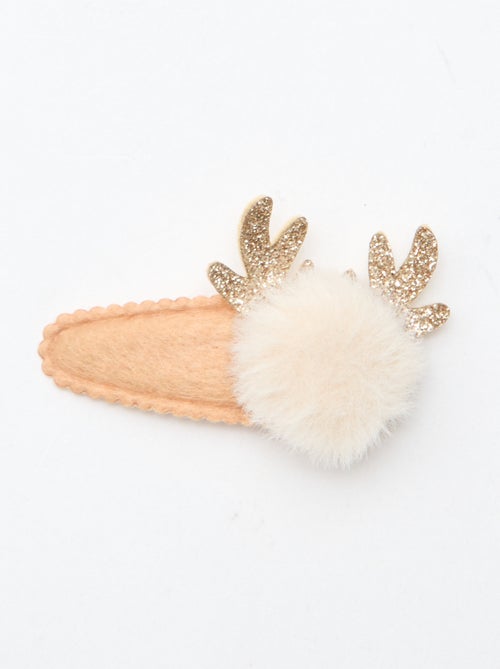 Conjunto de 3 ganchos de cabelo "clic clac" 'Natal' - Kiabi