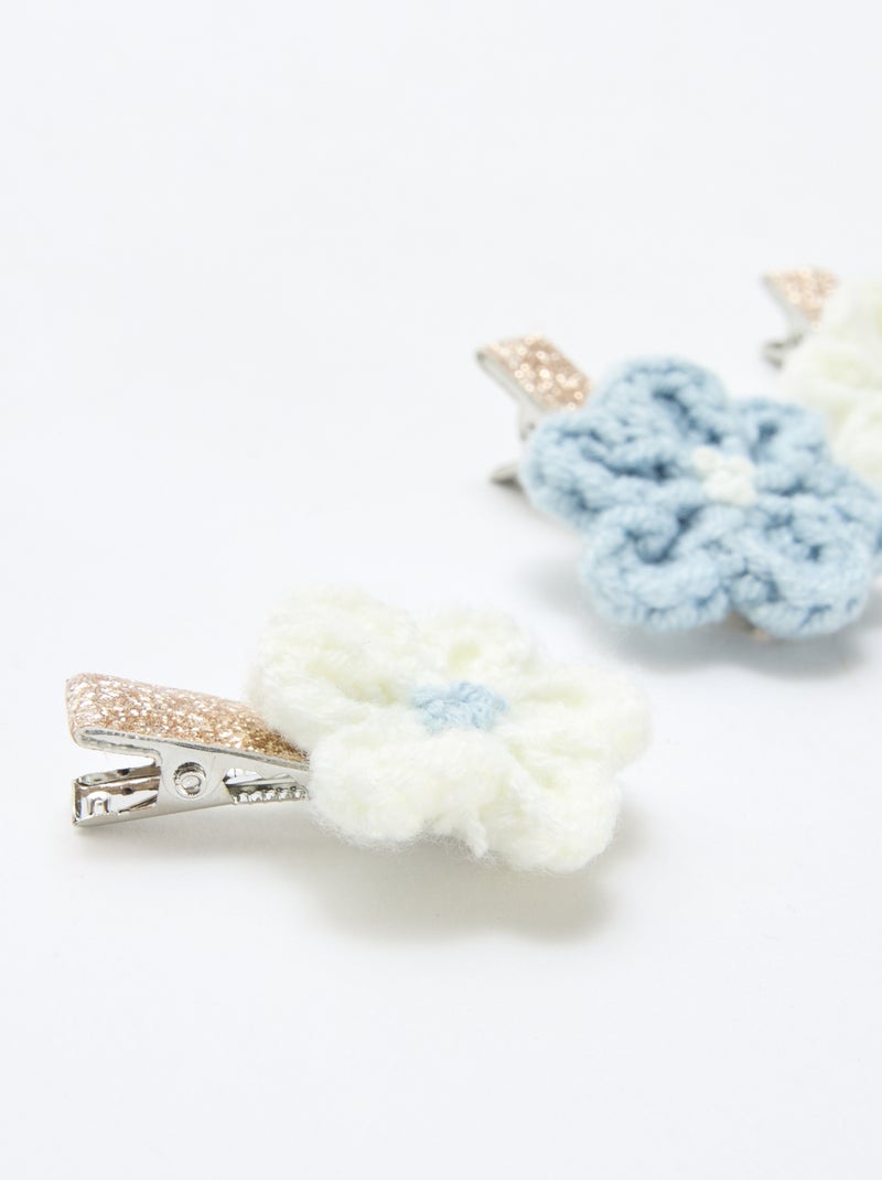 Conjunto de 3 ganchos de crocodilo em macramé Azul - Kiabi