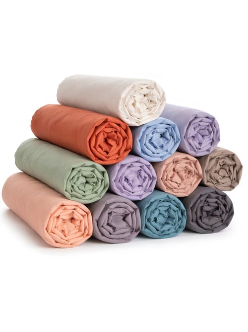 Conjunto de 3 lençóis com elástico algodão promo linge aleatório - Kiabi Conjunto de 3 lençóis com elástico algodão promo linge aleatório - Kiabi