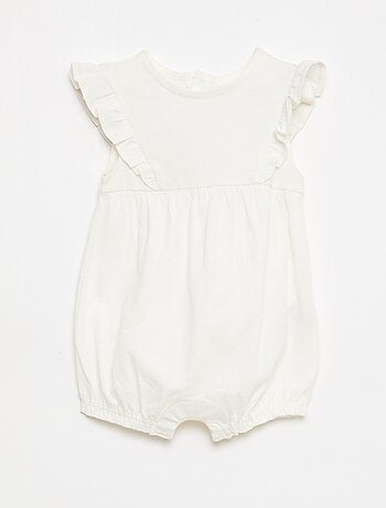 Conjunto de 3 macacões lisos com folhos