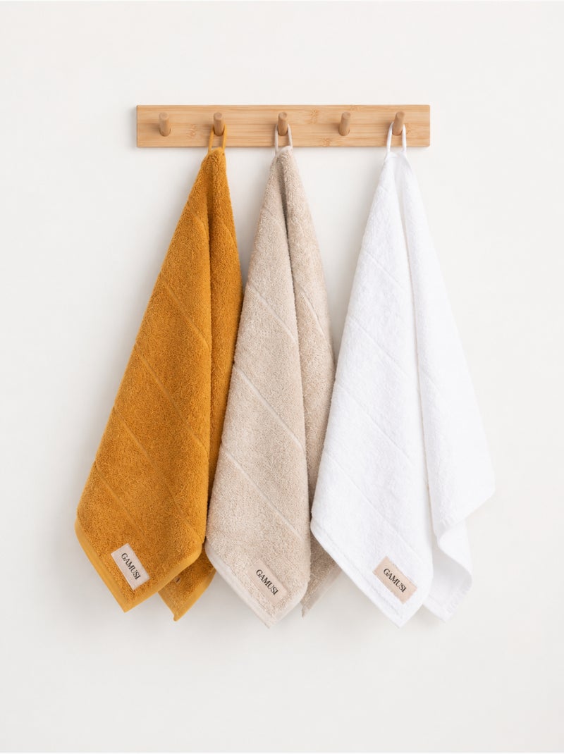 Conjunto de 3 panos de cozinha 100% algodão, cores sortidas, tecido turco - Gamusi. Bege-areia - Kiabi