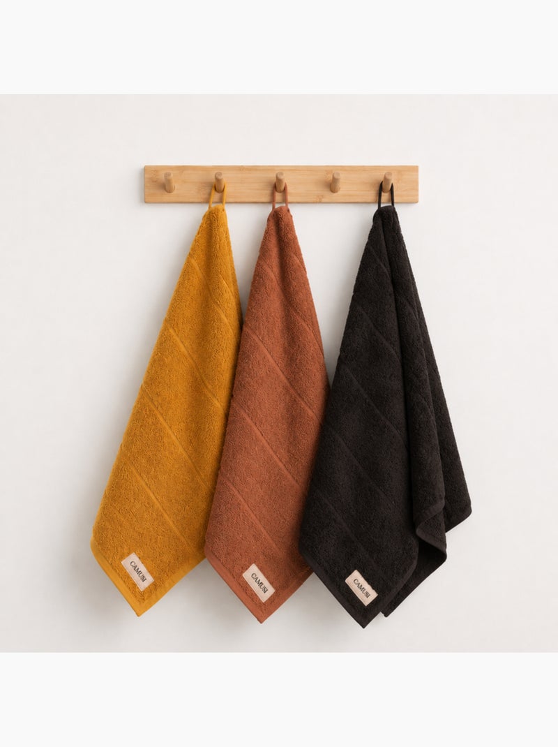 Conjunto de 3 panos de cozinha 100% algodão, cores sortidas, tecido turco - Gamusi. Castanho-chocolate - Kiabi