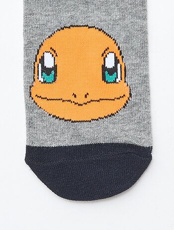 Conjunto de 3 pares de meias estampadas 'Pokémon' de cano alto